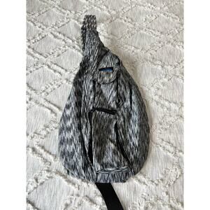 KAVU Black White Rope Sling Pack Crossbody Purse